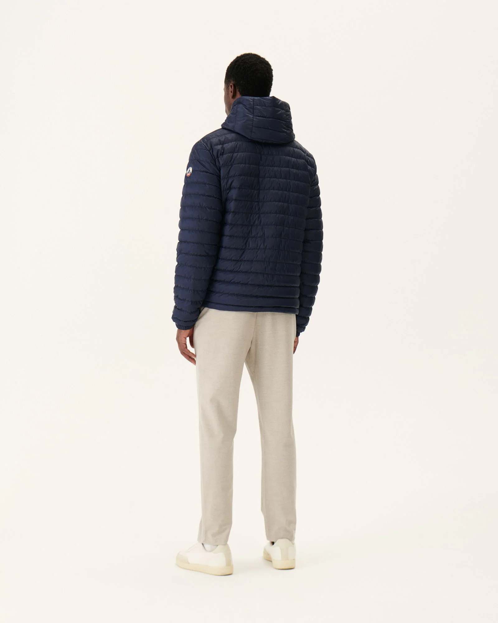 Reversible hooded down jacket Marine Bergen