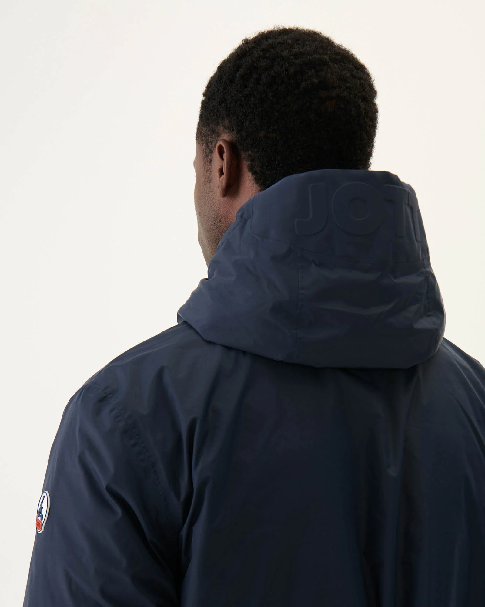 Reversible hooded down jacket Marine Bergen