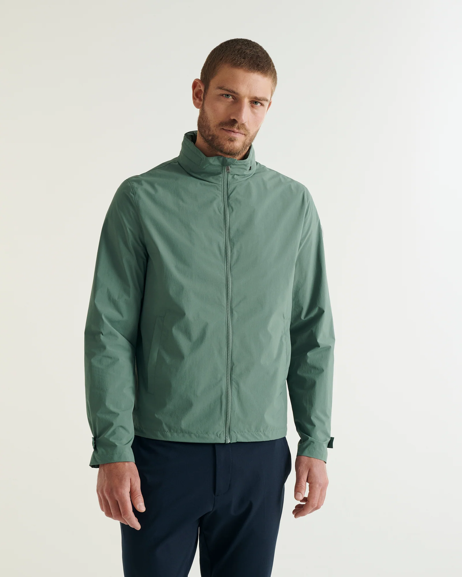 Origami celadon green lightweight windbreaker jacket
