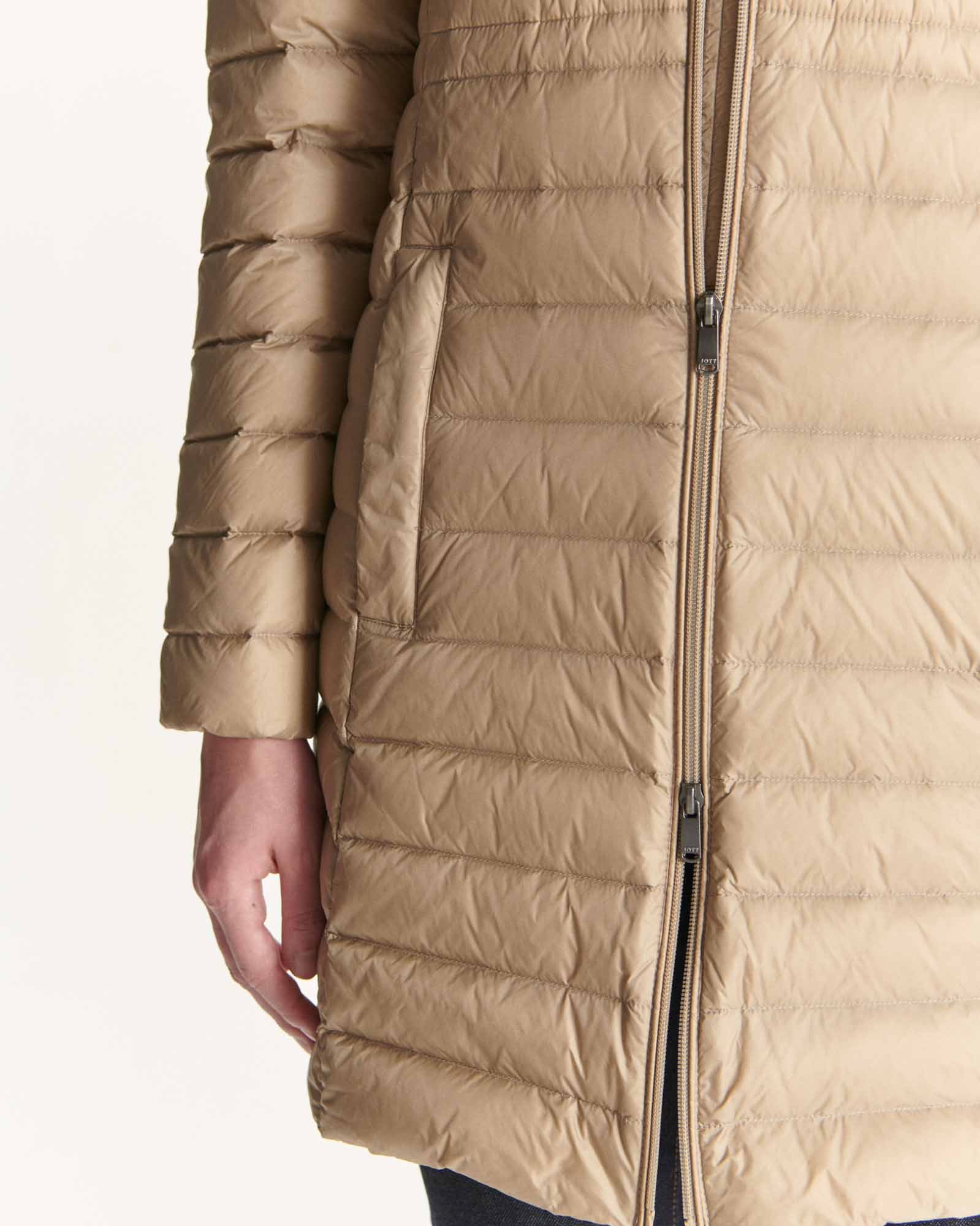 Down jacket long hoodie Beige Vero 2.0