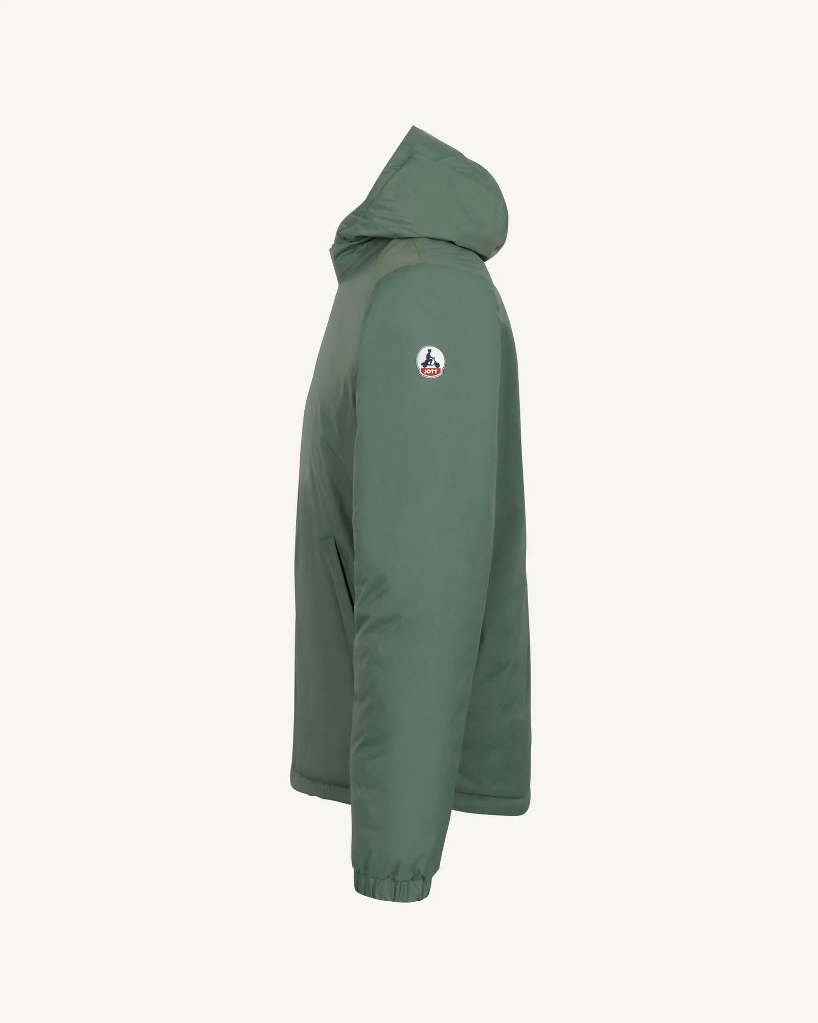 Down jacket reversible hooded Celadon green/Argile Bergen 2.0