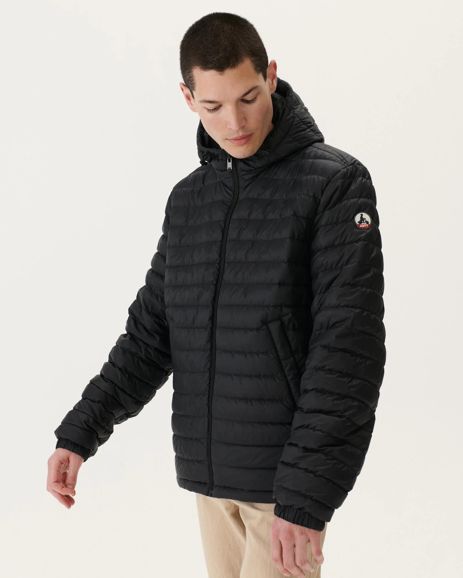 Reversible hooded down jacket Marine Bergen
