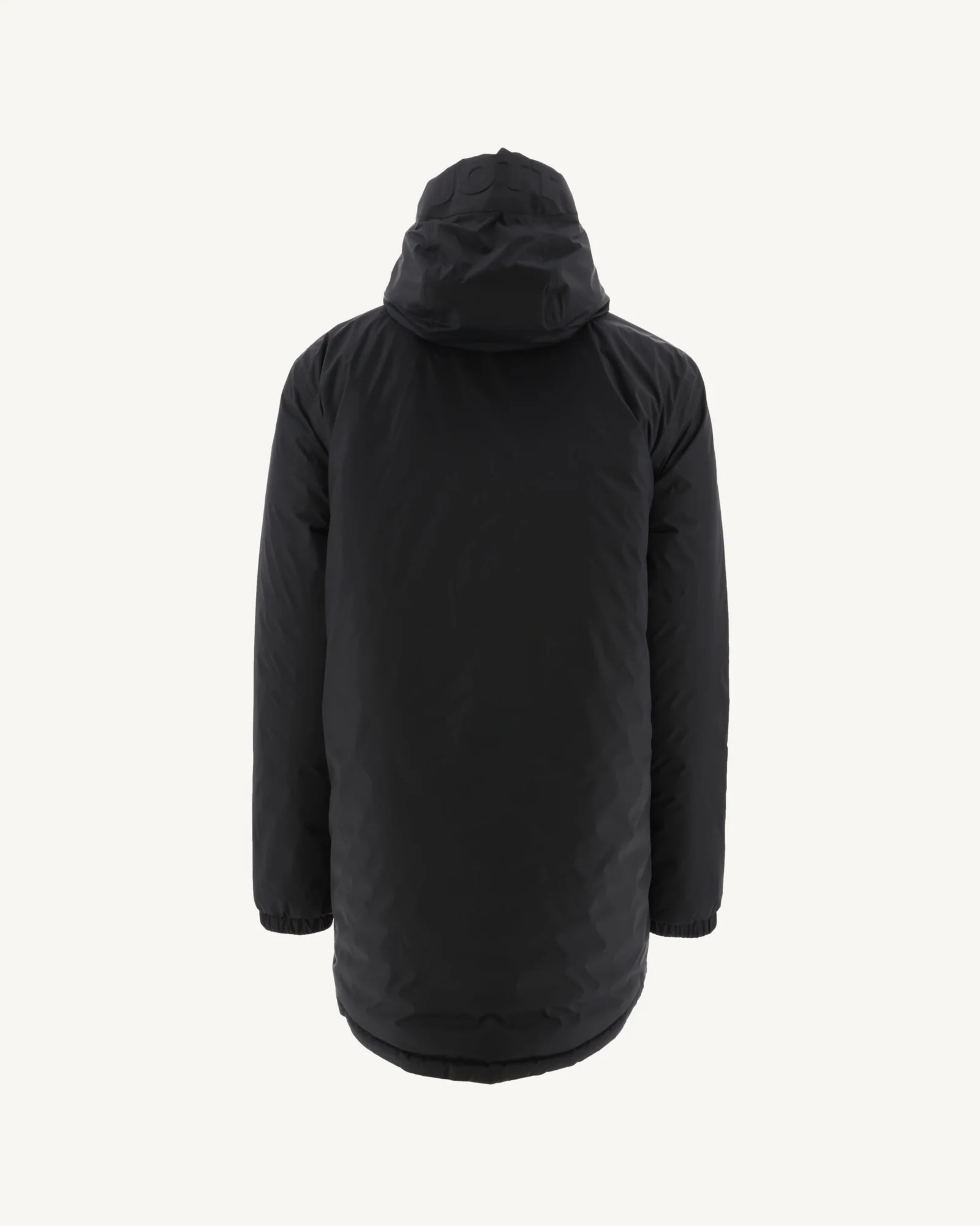 Long reversible hooded down jacket Black/Light gray Amsterdam