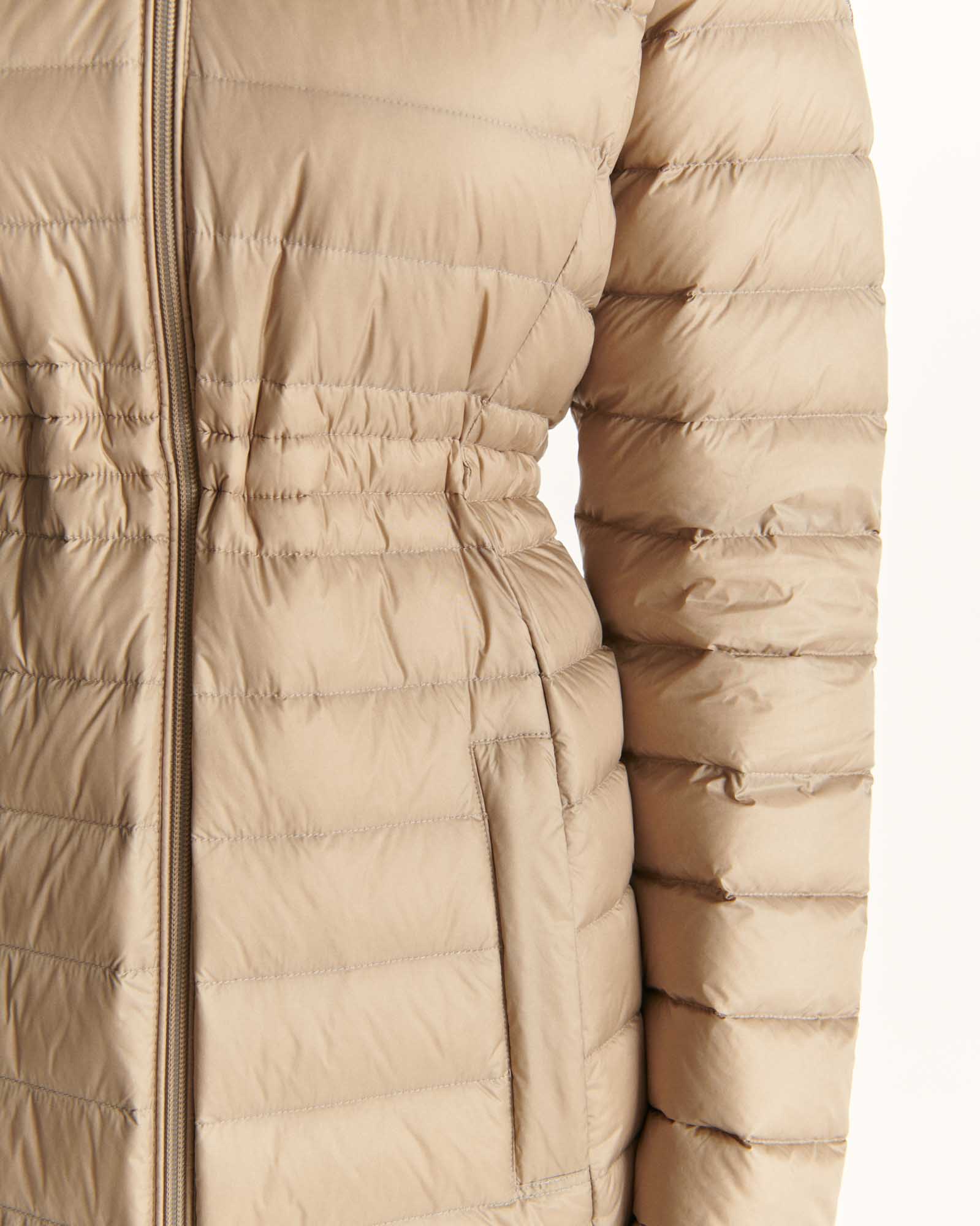 Down jacket long hoodie Beige Vero 2.0