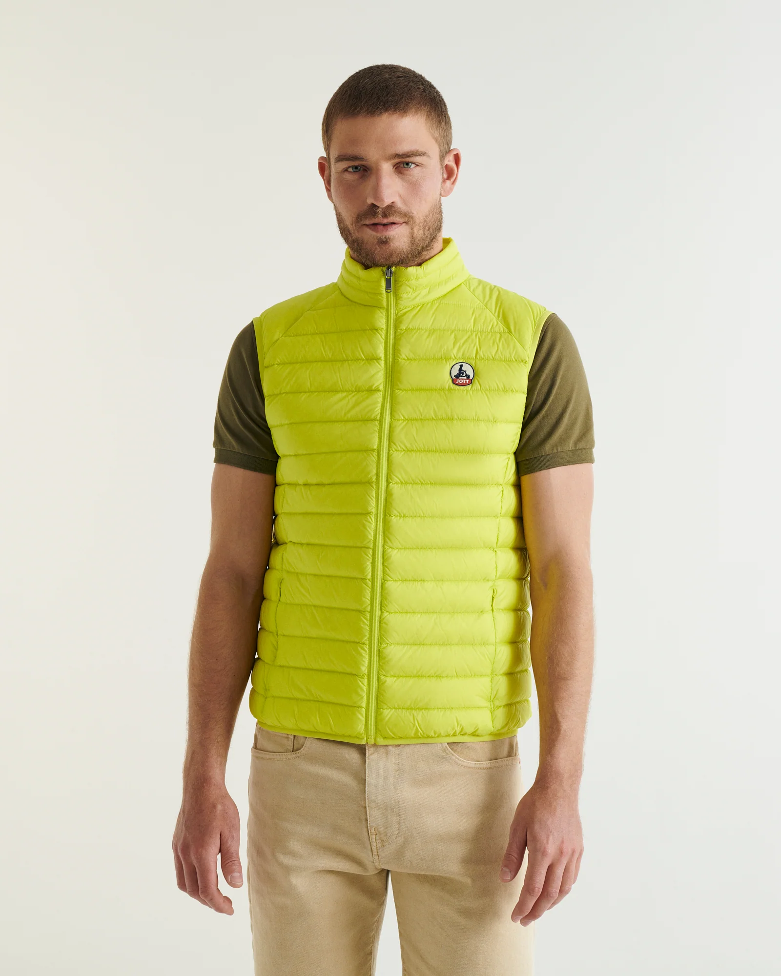 Down jacket sleeveless Acid green Tom