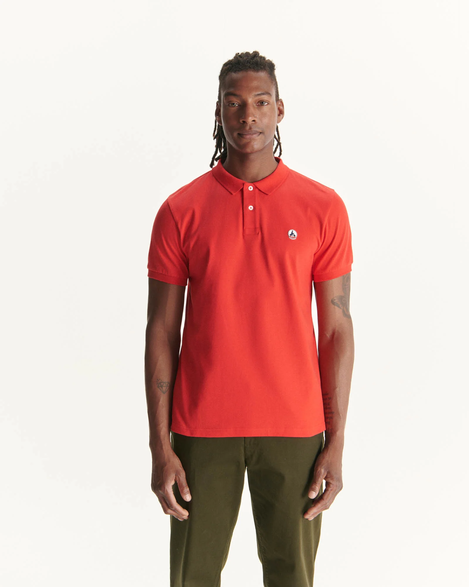 Organic cotton polo shirt Bright red Marbella