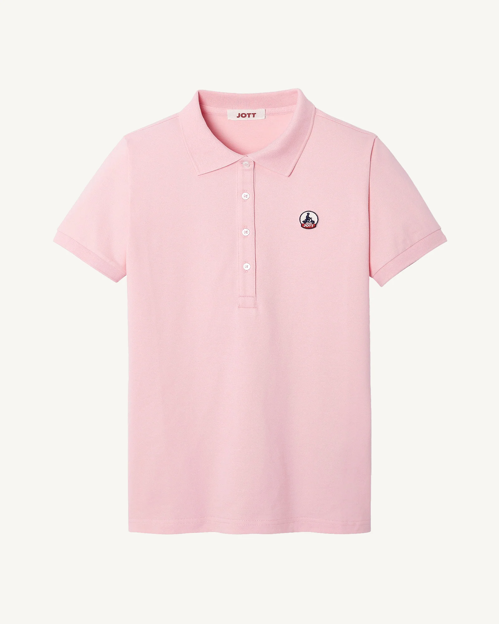 Polo shirt in organic cotton Peach pink Franca