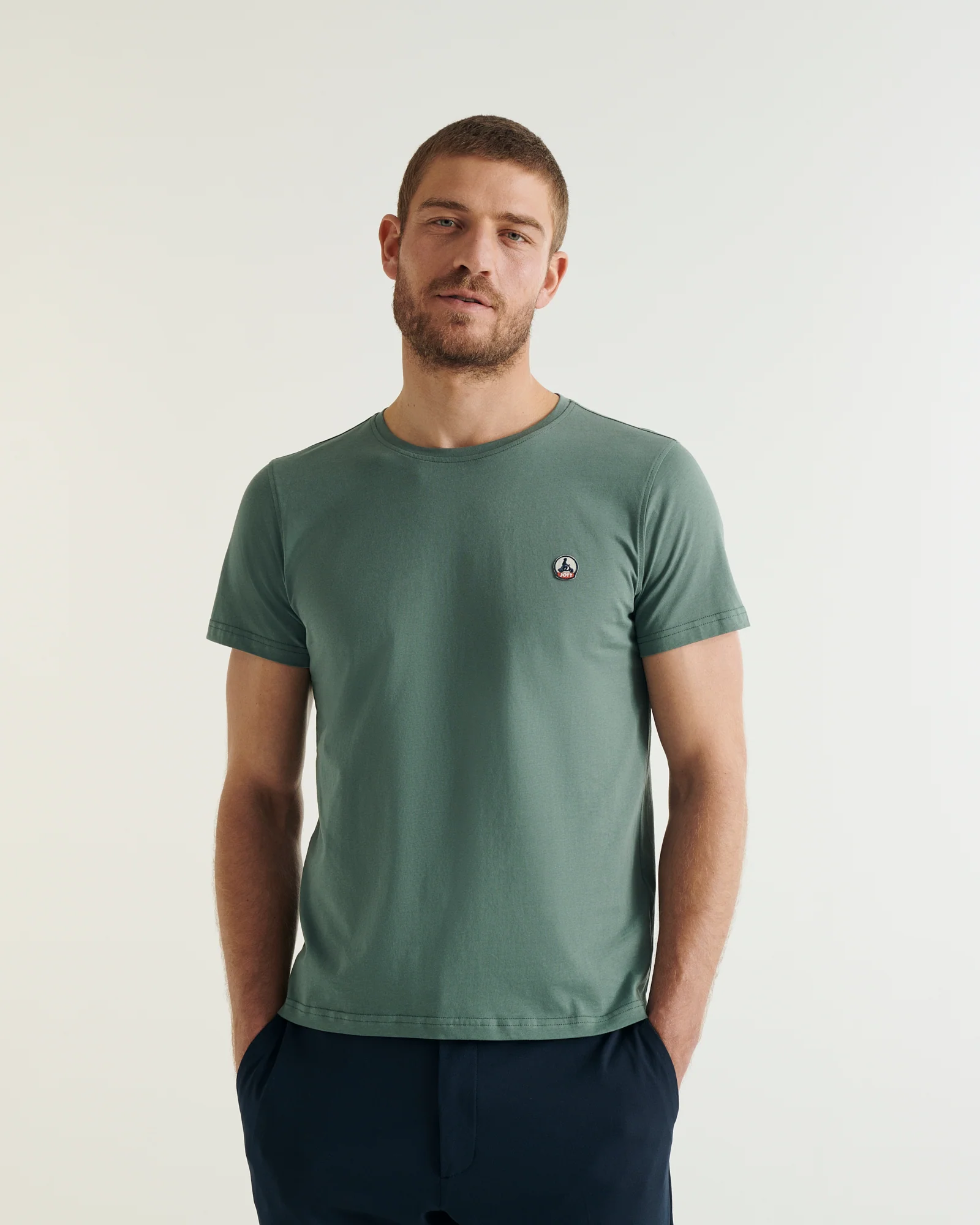 T-shirt in organic cotton Celadon green Pietro