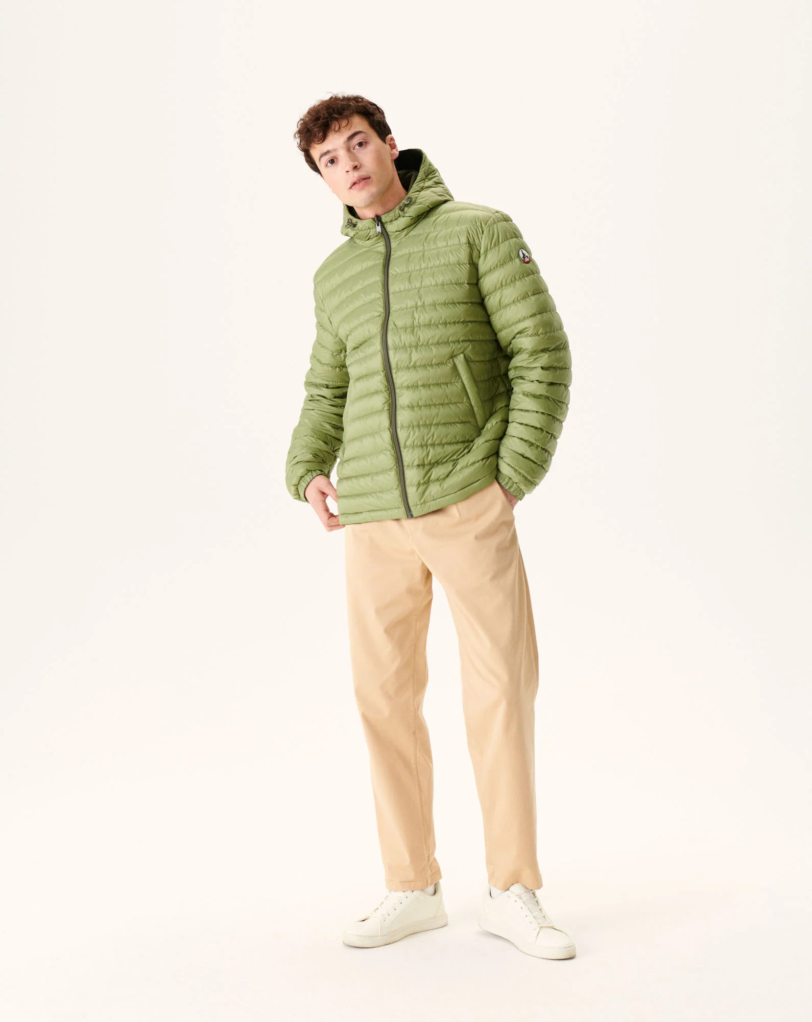 Reversible hooded down jacket Marine Bergen