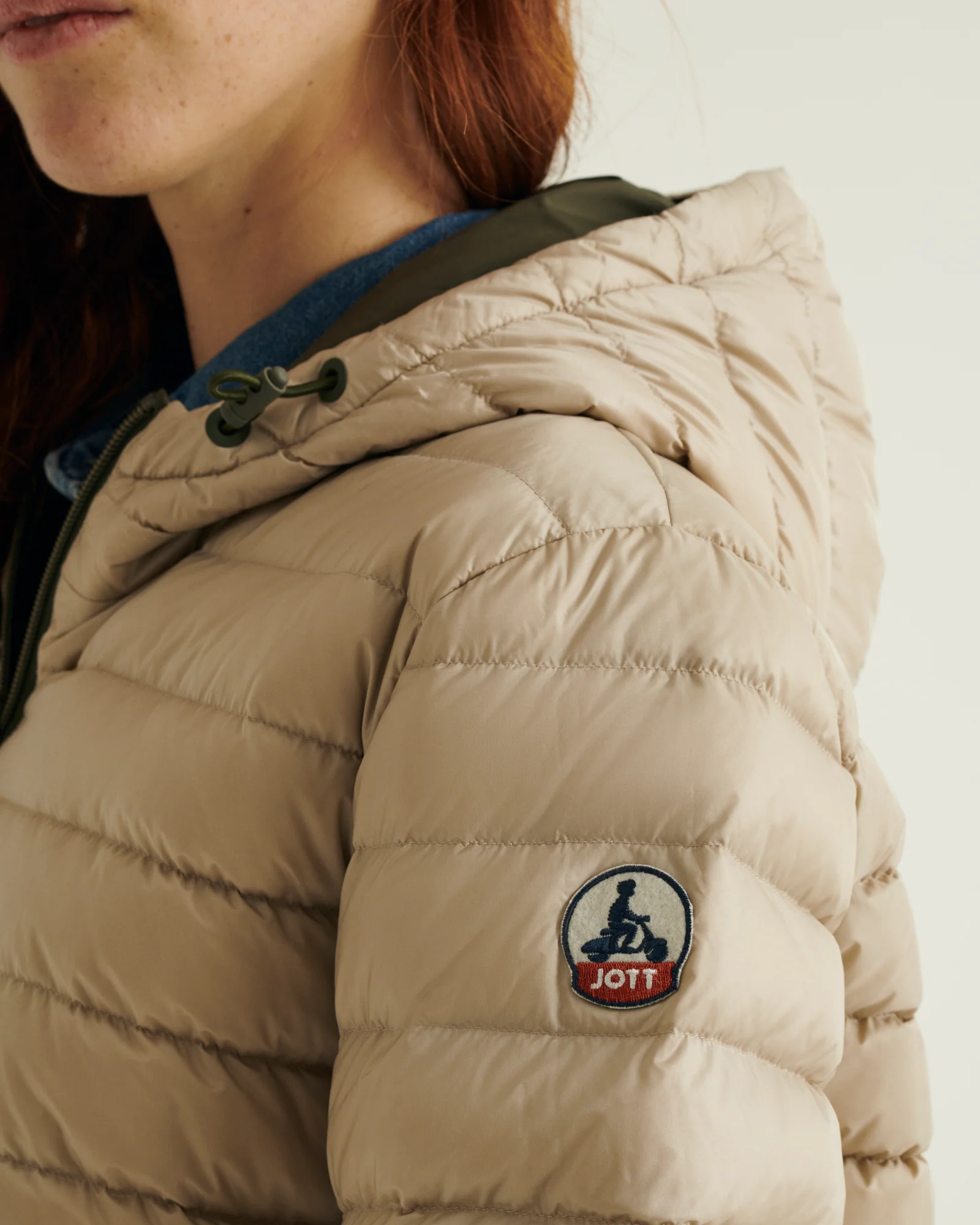 Down jacket long reversible Army/Beige Roma 2.0