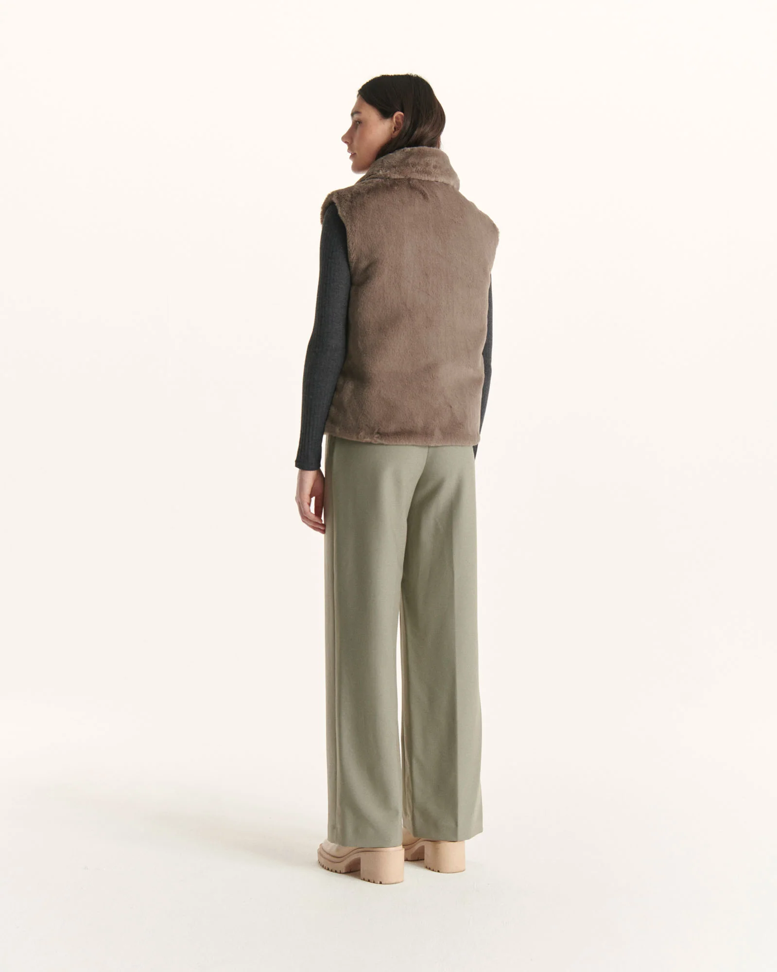 Down jacket with crystals Swarovski®️ sleeveless reversible Grand Froid White Daria