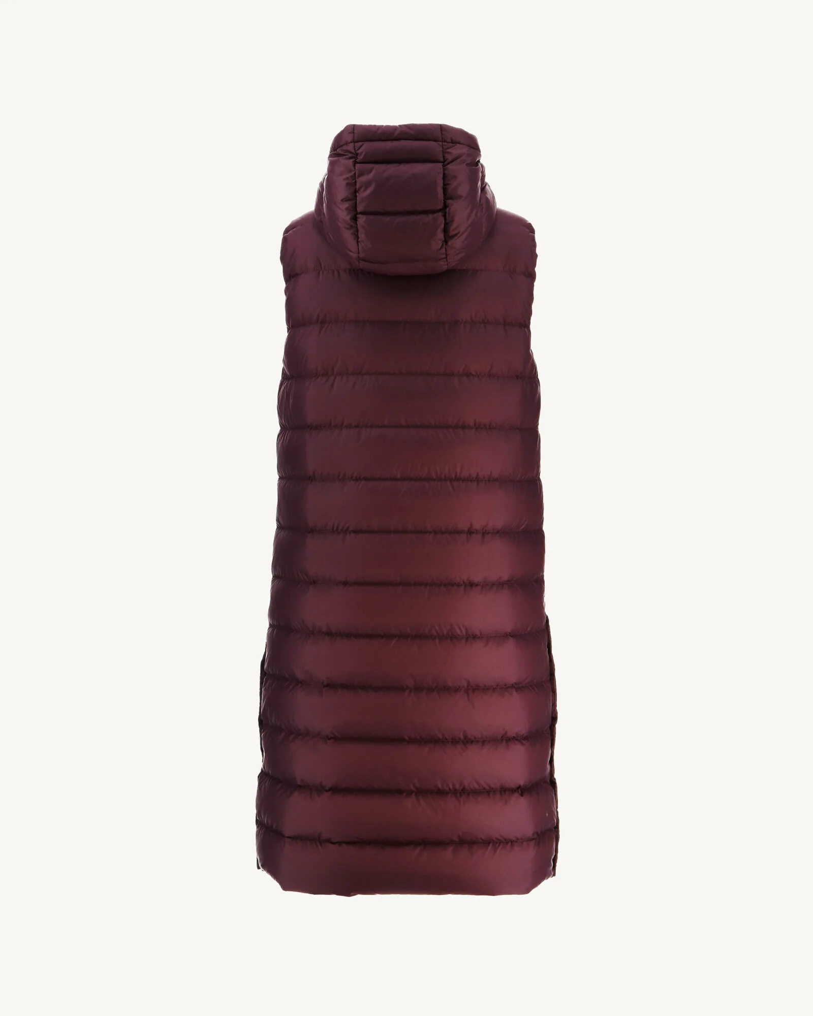 Down jacket long straight hooded Aubergine Lola