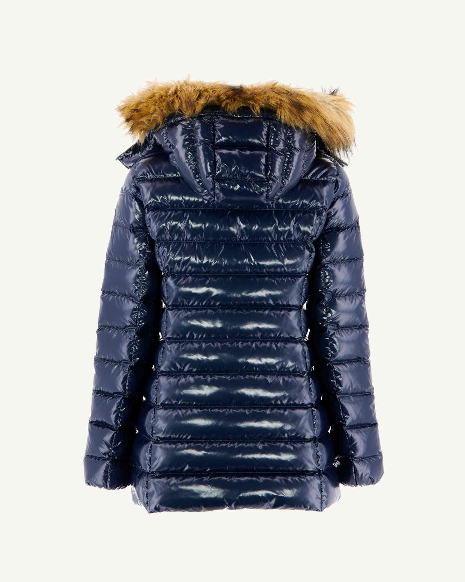 Down jacket mid-length Grand Froid Pearl Black lacquered