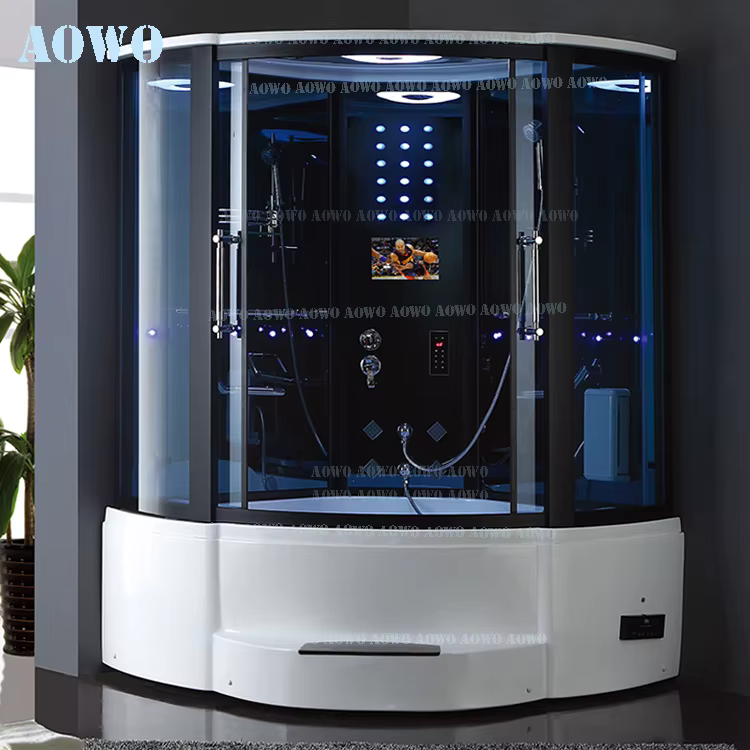 ห้องอาบน้ำพร้อมอ่างจากุซซี่ ฝักบัว ห้องอบไอน้ำ พร้อมทีวี สำหรับโรงแรมสปา รุ่น 8117