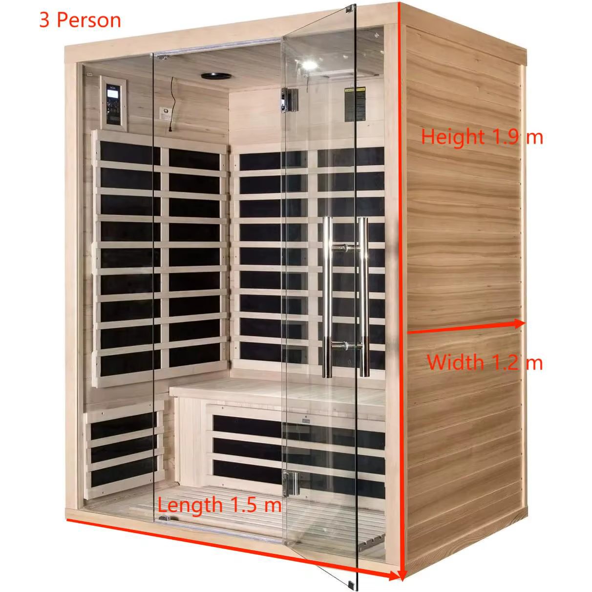 ซาวน่าอินฟราเรดราคาถูกพร้อมซาวน่าแสงสีแดงในร่มห้องซาวน่าสําหรับ 3 คน