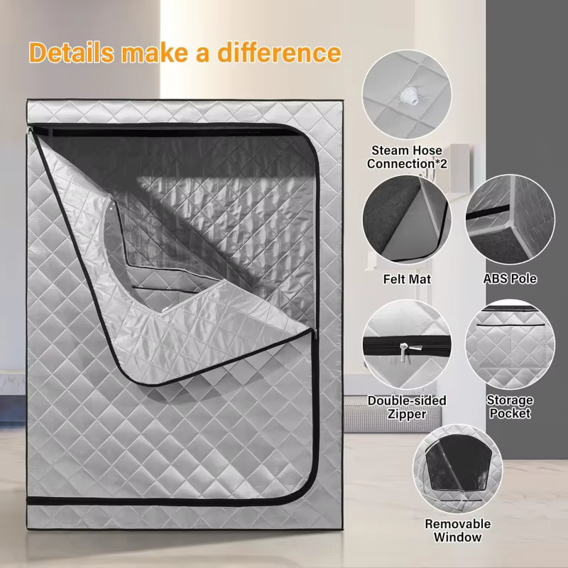 2 คนซาวน่าเต็นท์แบบพกพาไอน้ําซาวน่าสําหรับผ่อนคลายภายในบ้านซาวน่าในร่มห้องอบไอน้ําซาวน่าส่วนบุคคลสําหรับ Home Spa