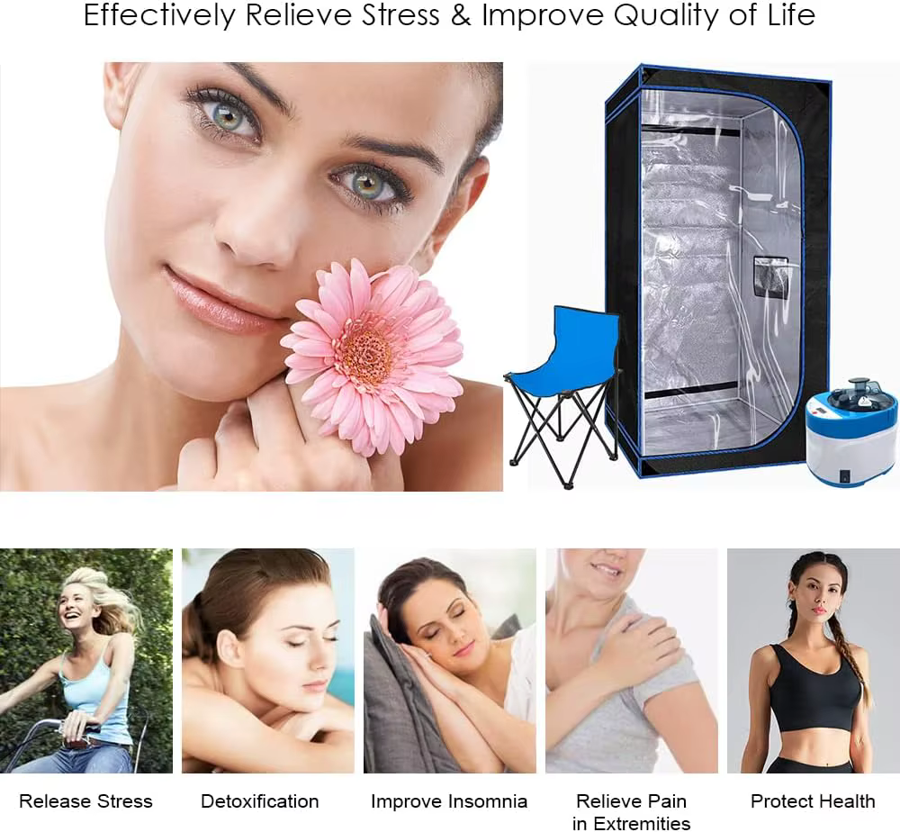 ซาวน่าไอน้ําแบบพกพาสปาซาวน่าร่างกายส่วนบุคคลเพื่อการผ่อนคลายที่บ้าน,4L1500 วัตต์ Steamer รีโมทคอนโทรลเก้าอี้แบบพกพา