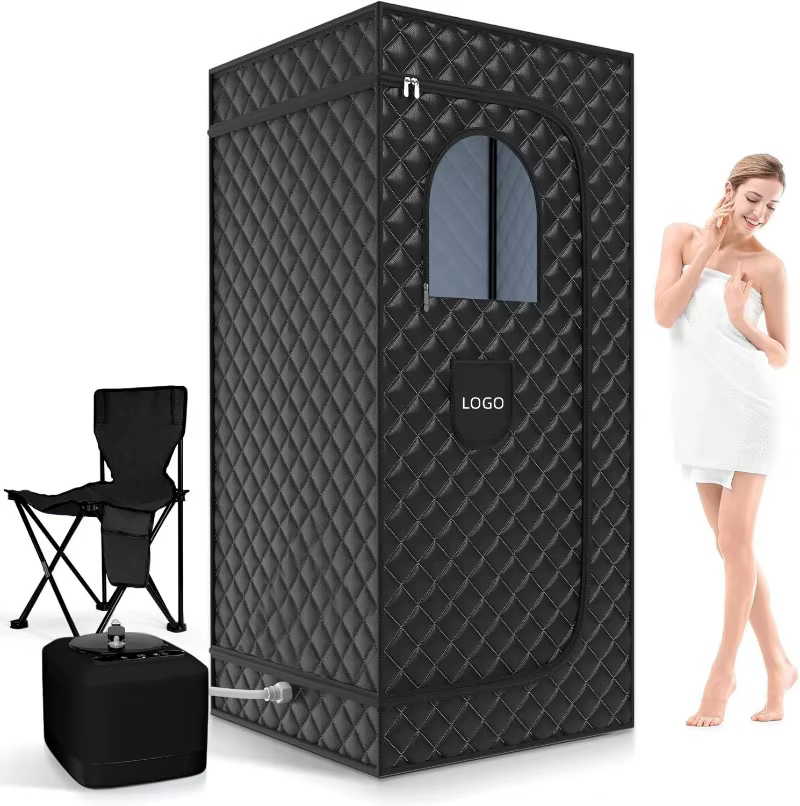 เครื่องอบไอน้ำ 90 * 90 * 180 ซม., กล่องซาวน่าแบบพกพาสำหรับใช้ในบ้าน พับเก็บได้ ใช้ไฟ 110V-220V
