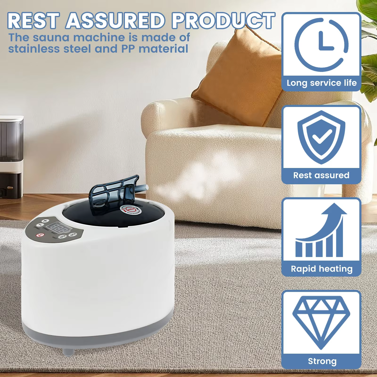 3L ซาวน่า Steam Generator เครื่องรมควันขนาดใหญ่แบบพกพาสําหรับซาวน่าสปาเต็นท์ Body Therapy 1000W US Plug