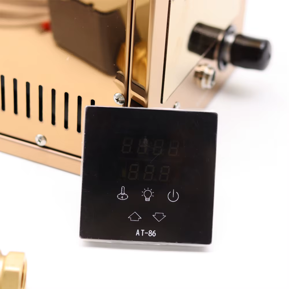 เครื่องกําเนิดไอน้ําสแตนเลสอัตโนมัติ 9kw การขจัดตะกรันอัตโนมัติห้องซาวน่าเครื่องอาบน้ําไอน้ําสําหรับห้องสปาตัวควบคุมดิจิตอล