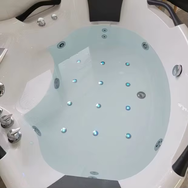 อ่างอาบน้ำอะคริลิคในร่ม สีดำ พร้อมก๊อกน้ำ อ่างน้ำวนจากุซซี่ อ่างอาบน้ำแบบฝัง อ่างอาบน้ำอนิเมะ อ่างน้ำวน 2 ที่นั่ง