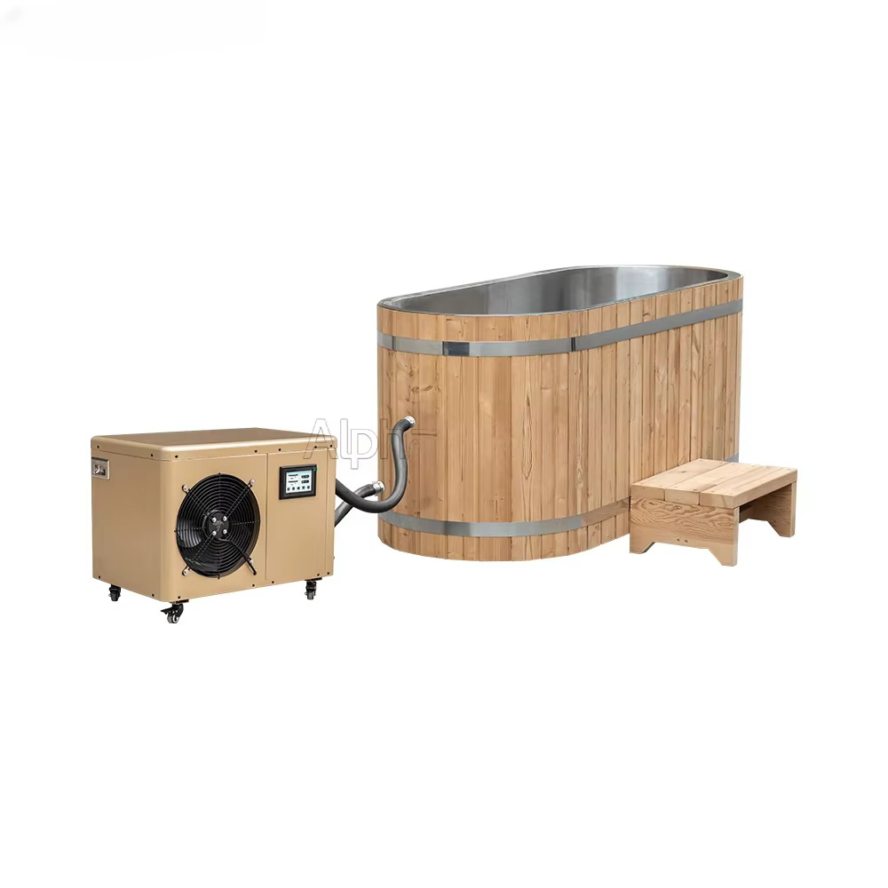 ล # ไม้อ่างน้ําเย็นกลางแจ้งสําหรับซาวน่าอ่างน้ําแข็ง Recovery Pod