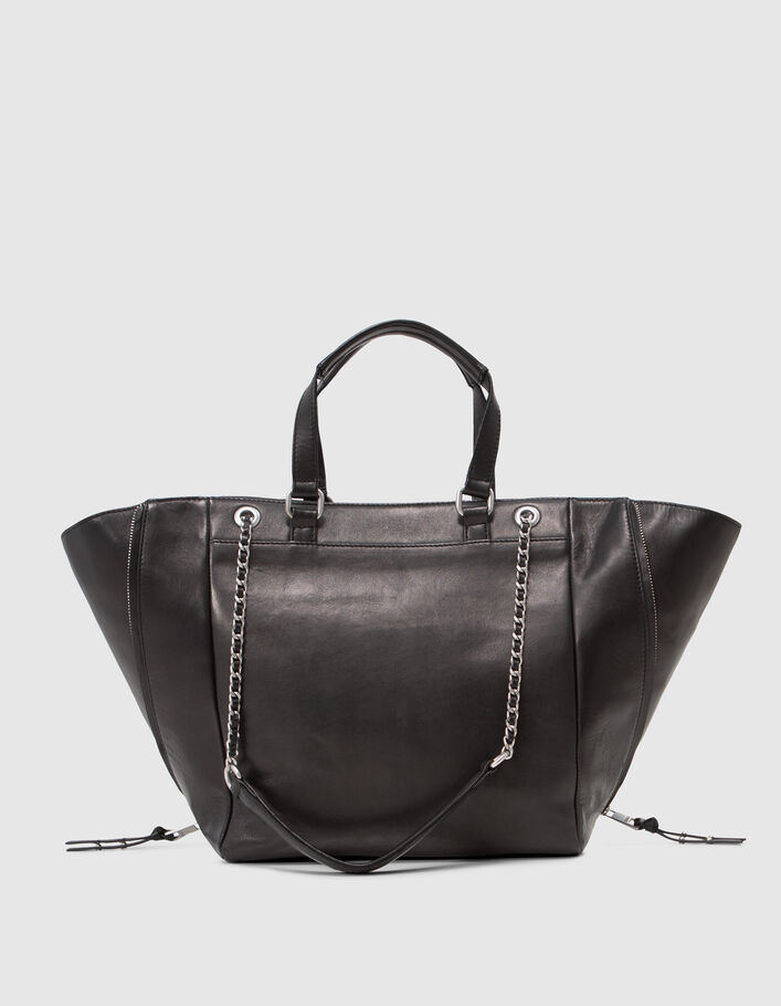 Sac cabas 1440 noir cuir Taille L Femme