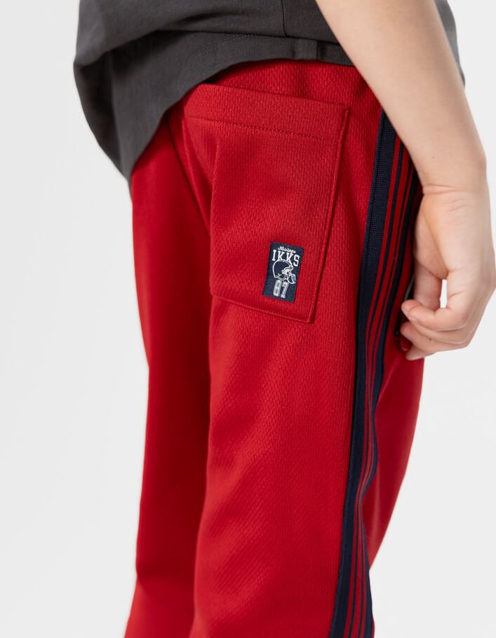 Pantalon de jogging rouge rayures marine gar&ccedil;on