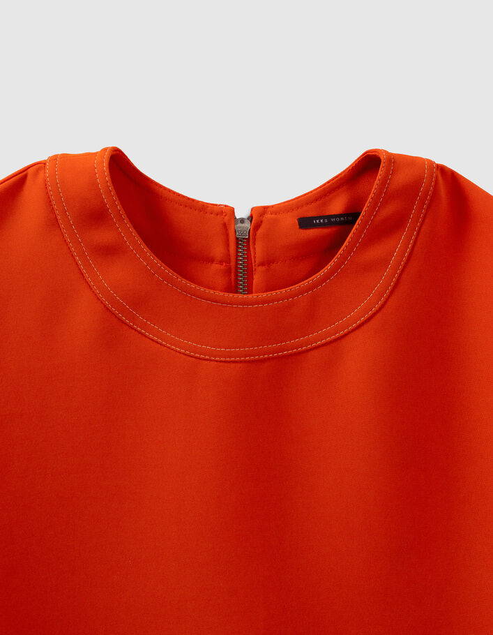 Top tangerine bord&eacute; de double surpiq&ucirc;res Femme
