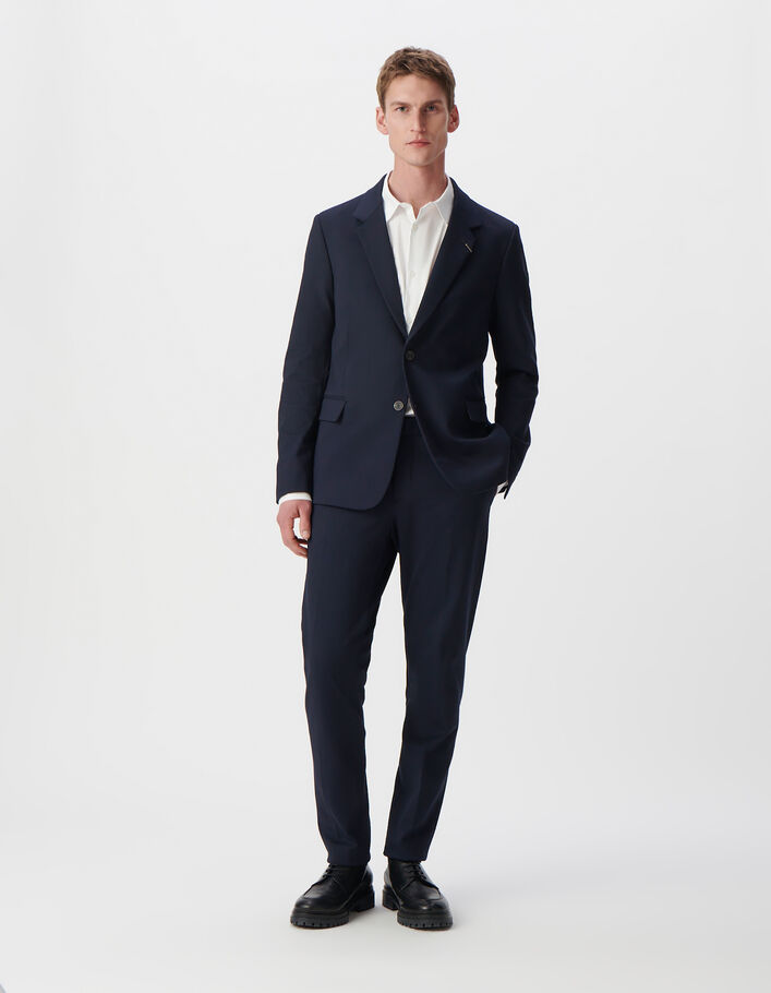 Pantalon de costume SLIM marine maille Milano Homme