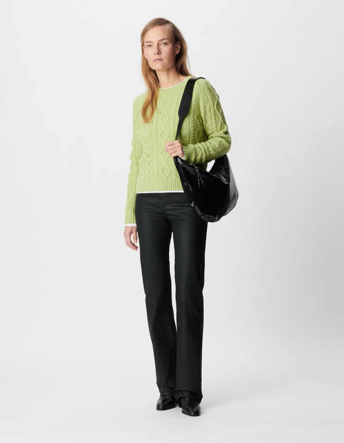 Pull torsad&eacute; col rond en laine m&eacute;rinos pour femme