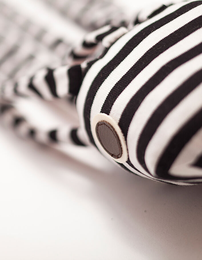Pieuvre en tissu ray&eacute;e noir et blanc RAPLAPLA