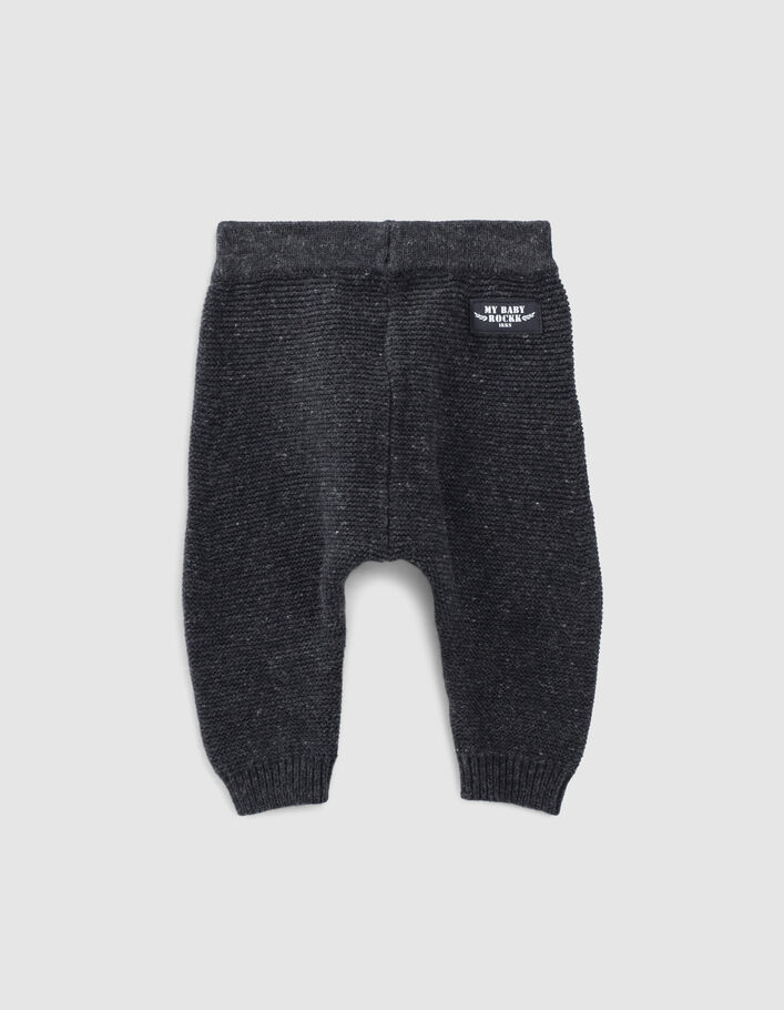 Pantalon gris chin&eacute; en tricot coton bio b&eacute;b&eacute;