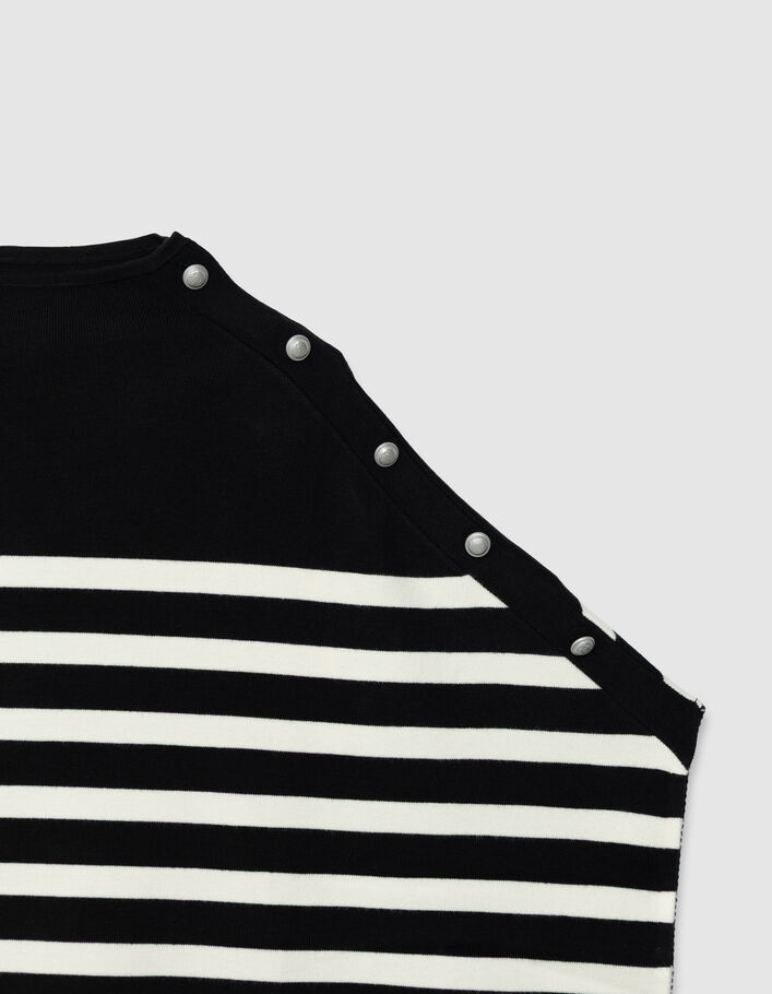Cape noire tricot rayures marini&egrave;re Femme