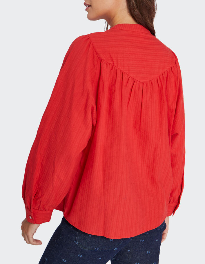 Blouse carmin d'hiver &agrave; manches raglans I.Code