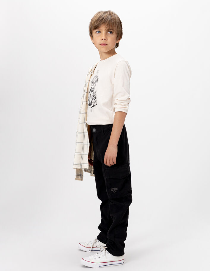 Pantalon droit noir esprit battle gar&ccedil;on