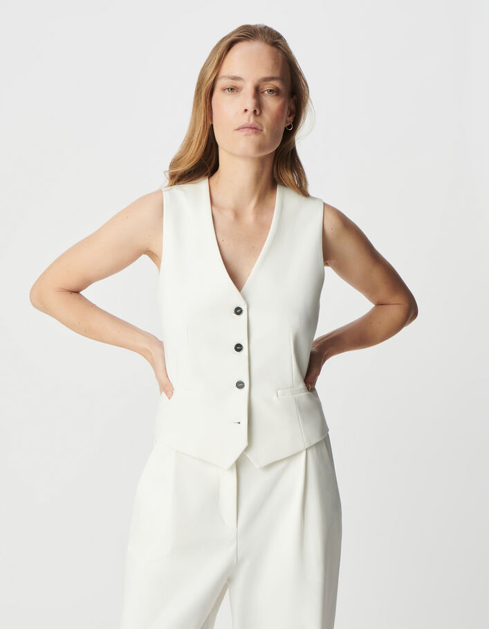 Gilet sans manches blanc maille Milano Femme