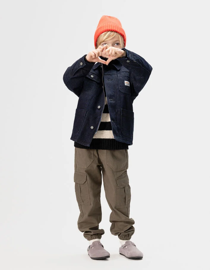 Pantalon jogger loose kaki gar&ccedil;on