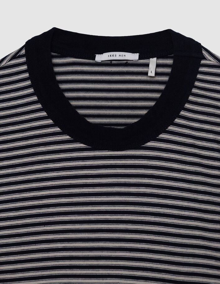 T-shirt manches courtes marine coton bio ray&eacute; Homme