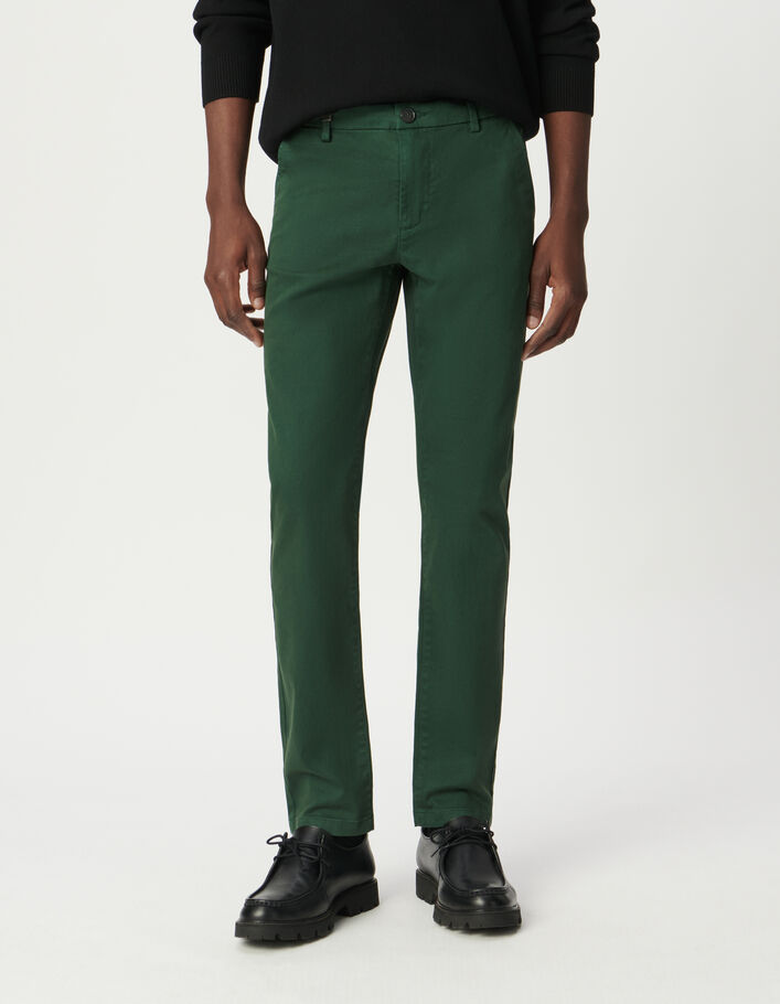 Pantalon chino slim vert Homme