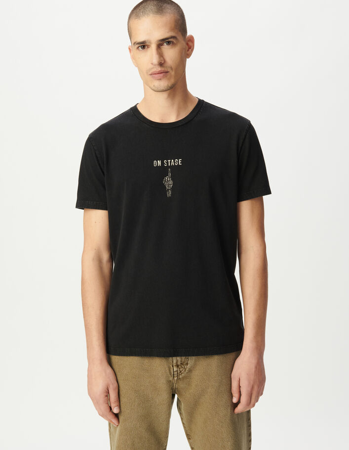 T-shirt manches courtes noir visuel main Homme