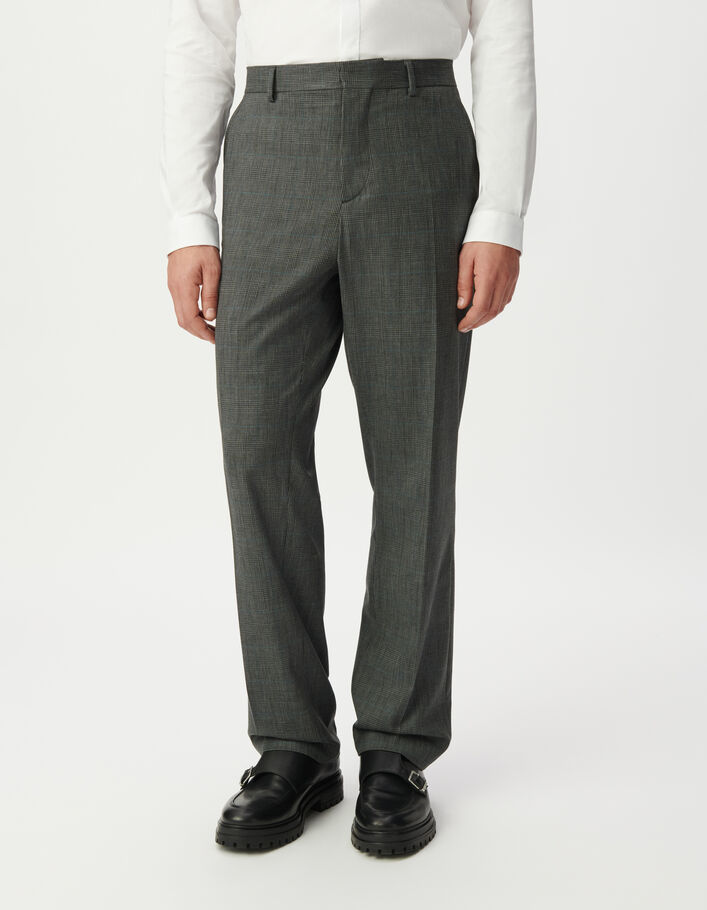 Pantalon de costume gris motif carreaux Homme