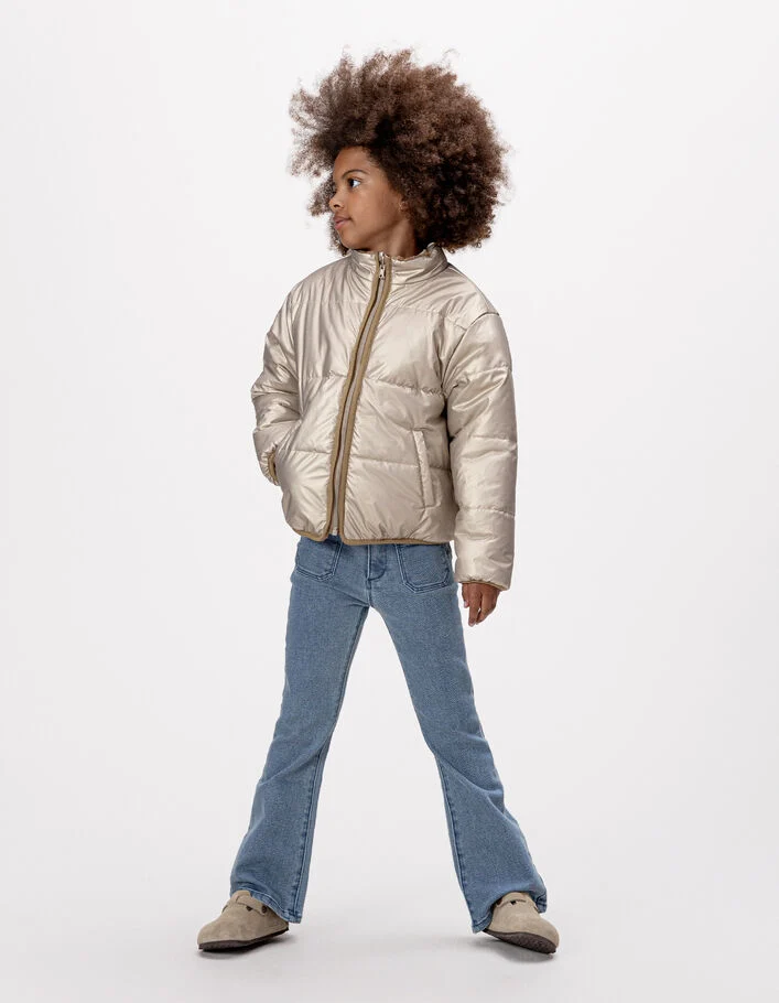 Parka 3-en-1 bleue doudoune r&eacute;versible fille