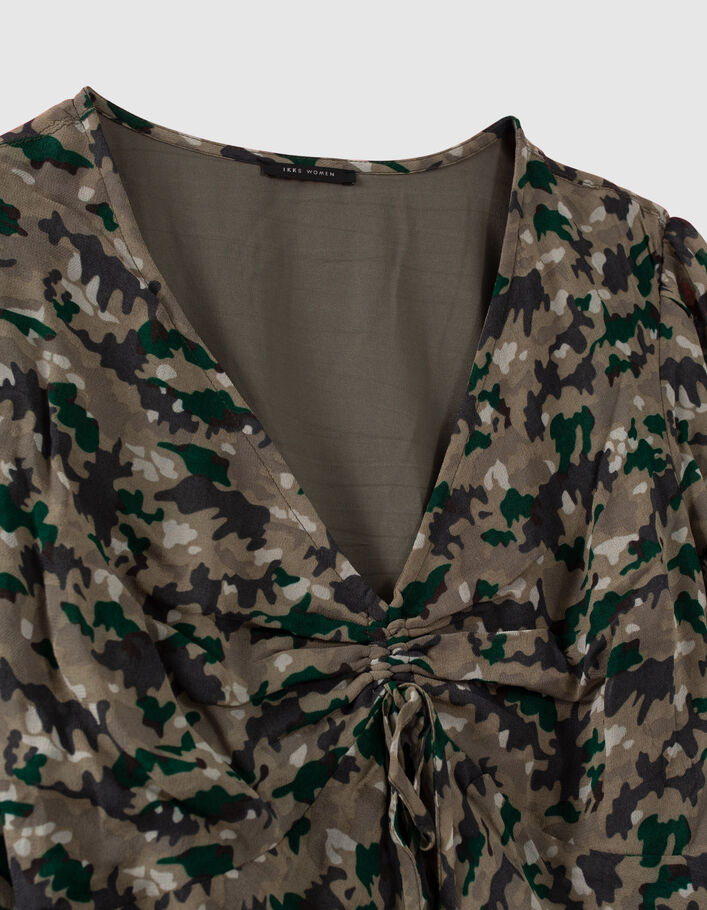 Robe longue lichen imprim&eacute; green camo Femme