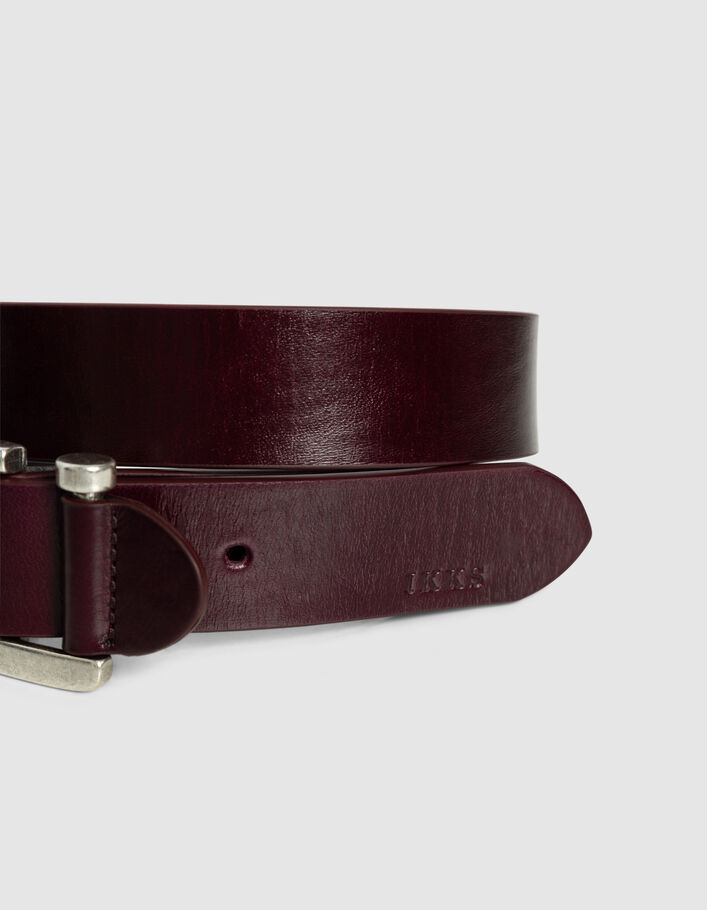 Ceinture bordeaux cuir glac&eacute; Femme