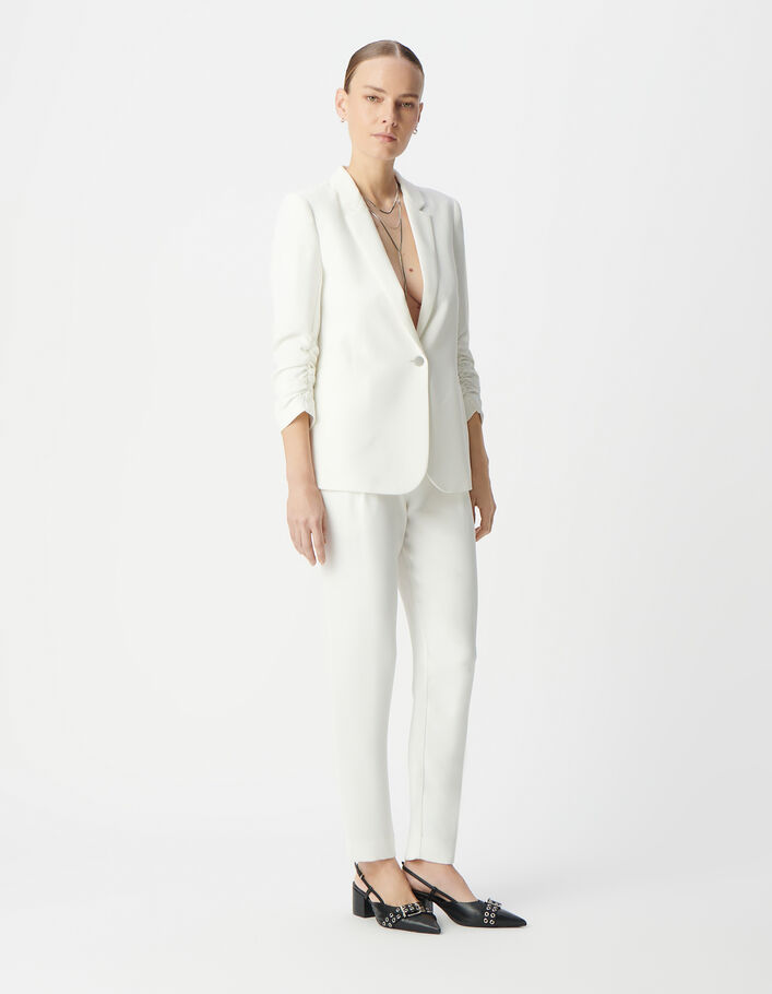 Veste de costume blanc cass&eacute; recycl&eacute; Femme
