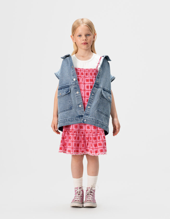 Robe rose imprim&eacute; graphique fille