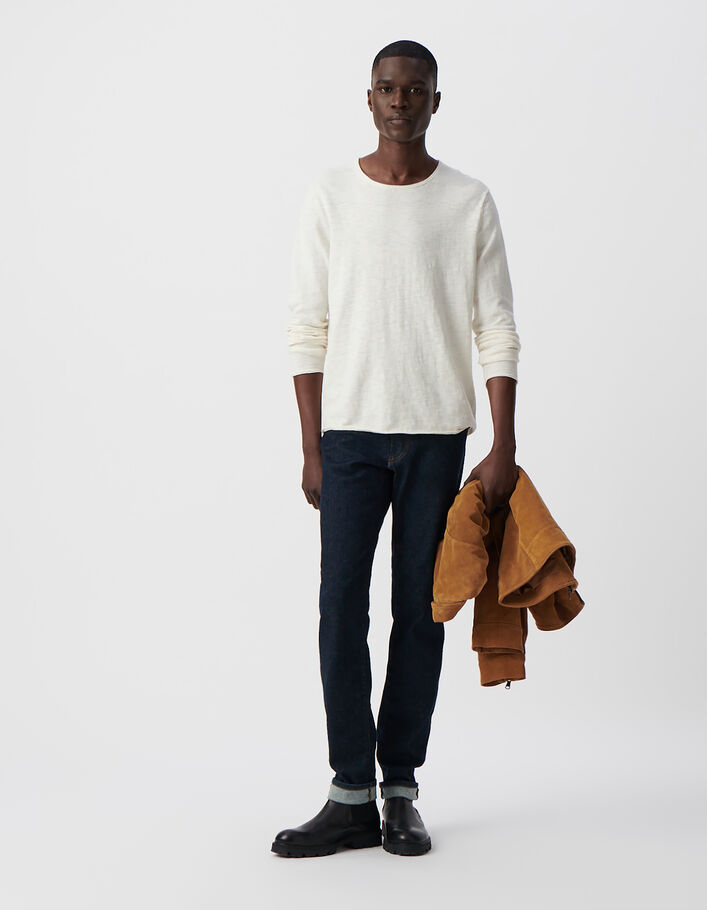 Pull stuck tricot flamm&eacute; &agrave; bords roulott&eacute;s Homme