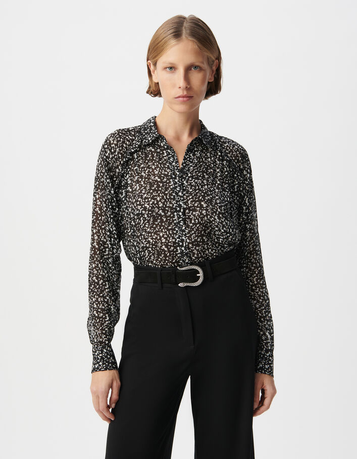 Pantalon de tailleur large noir Femme