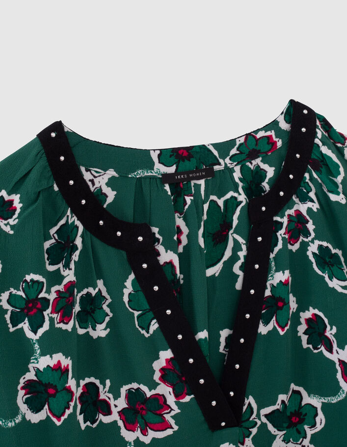 Blouse verte imprim&eacute; maxi floral Femme